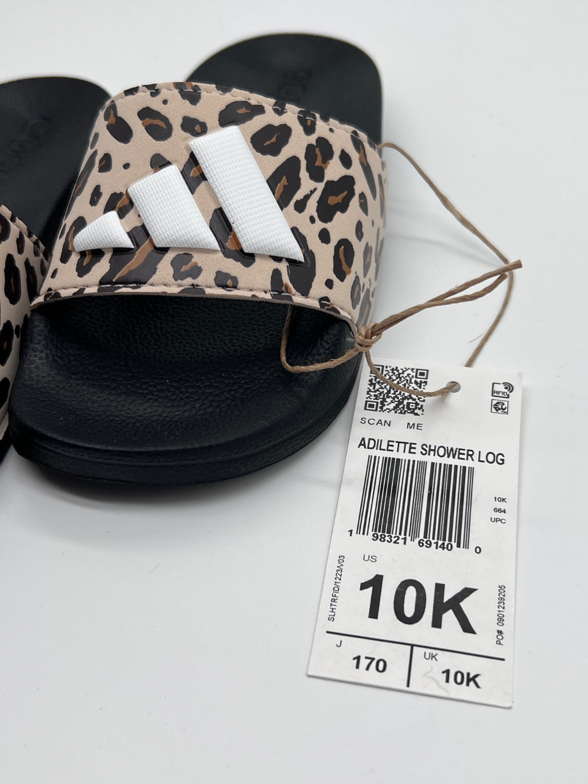 adidas Adilette Shower Logo Leopard Slides Kids 10K NEW With Box