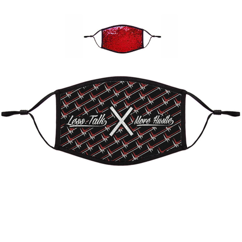 Less Talk X More Hustle™ FIT HUSTLE® Sequin Face Masks
