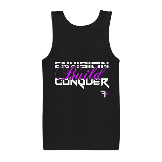 Black (Tank)-Envision. Build. Conquer. Unisex