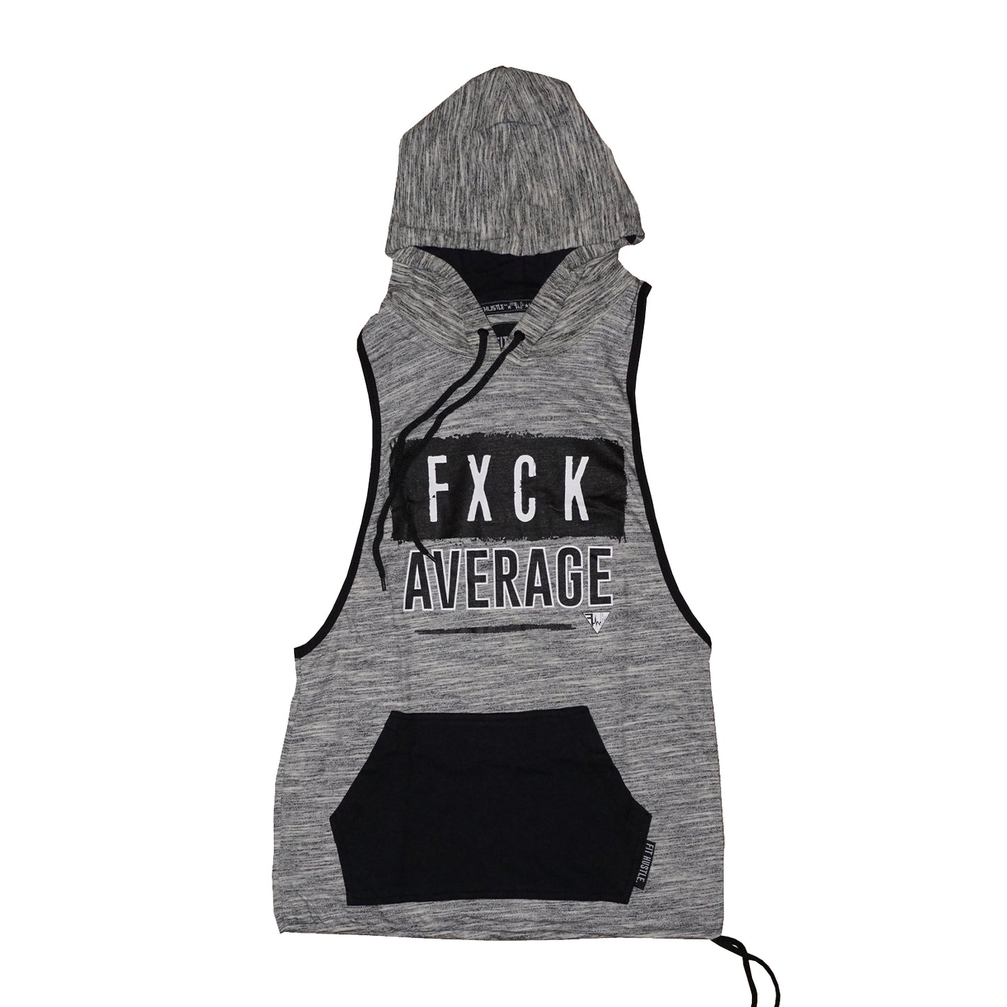 "Fxck Average" Stringer Hoodie - Light Heather Grey/Blk