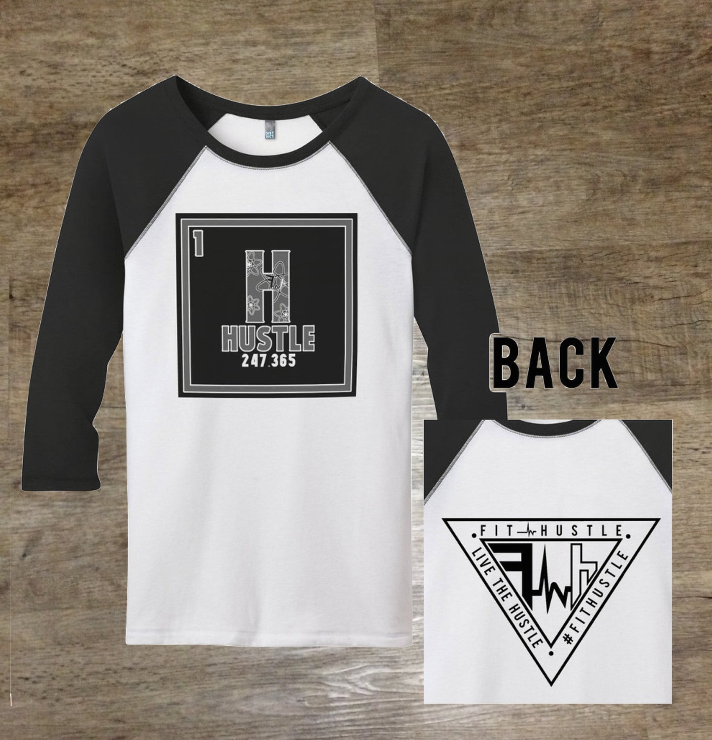 Women's 3/4 Sleeve Element-HUSTLE 247.365 T-Shirt