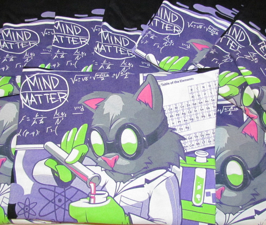 Mind Over Matter T-Shirt (Mad Scientist Cat)