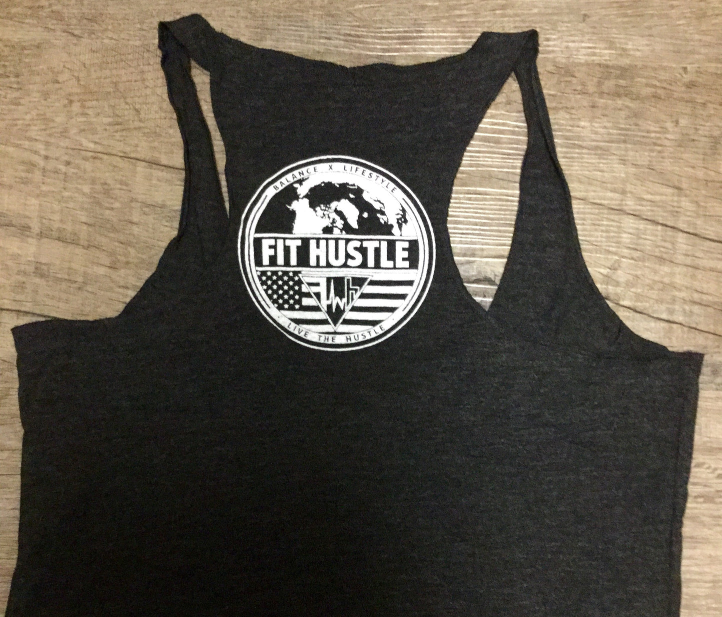 “GOOD VIBES - SPREAD EM” Women's Charcoal Racerback