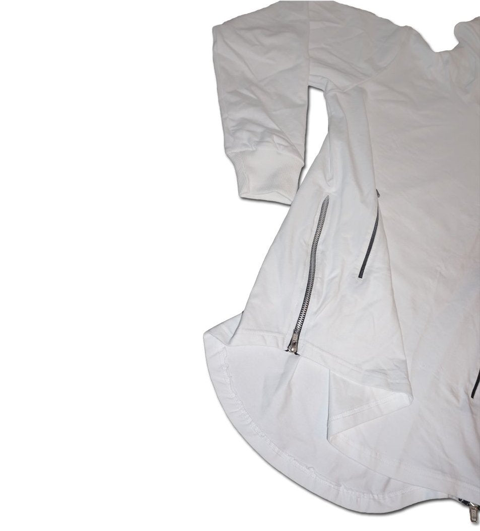 Premium Hustler Zip Scallop Hoodie Tee
