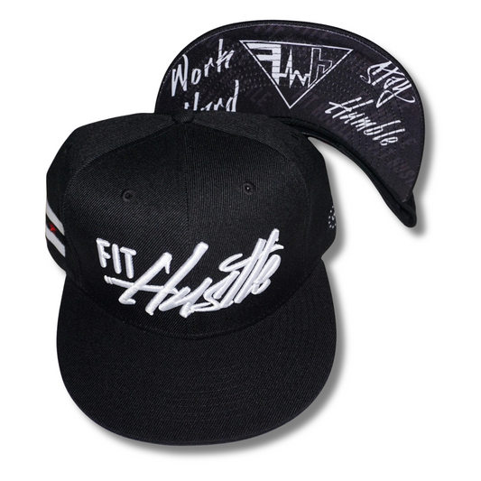 Classic Snapback Hat - Black/White