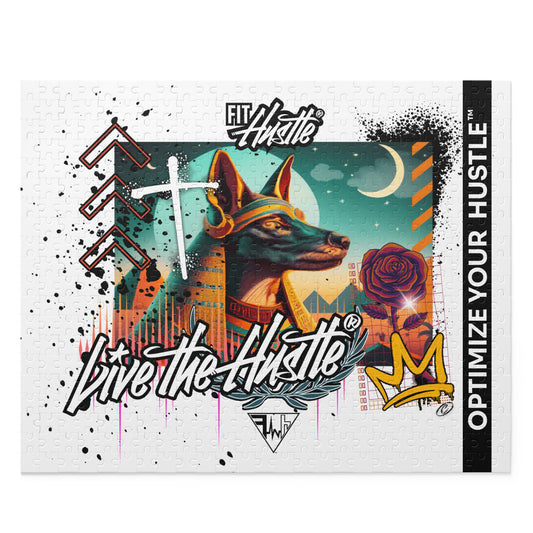Live the Hustle Jigsaw Puzzle — Anubis Street-Art Design (120/252/500 pcs)