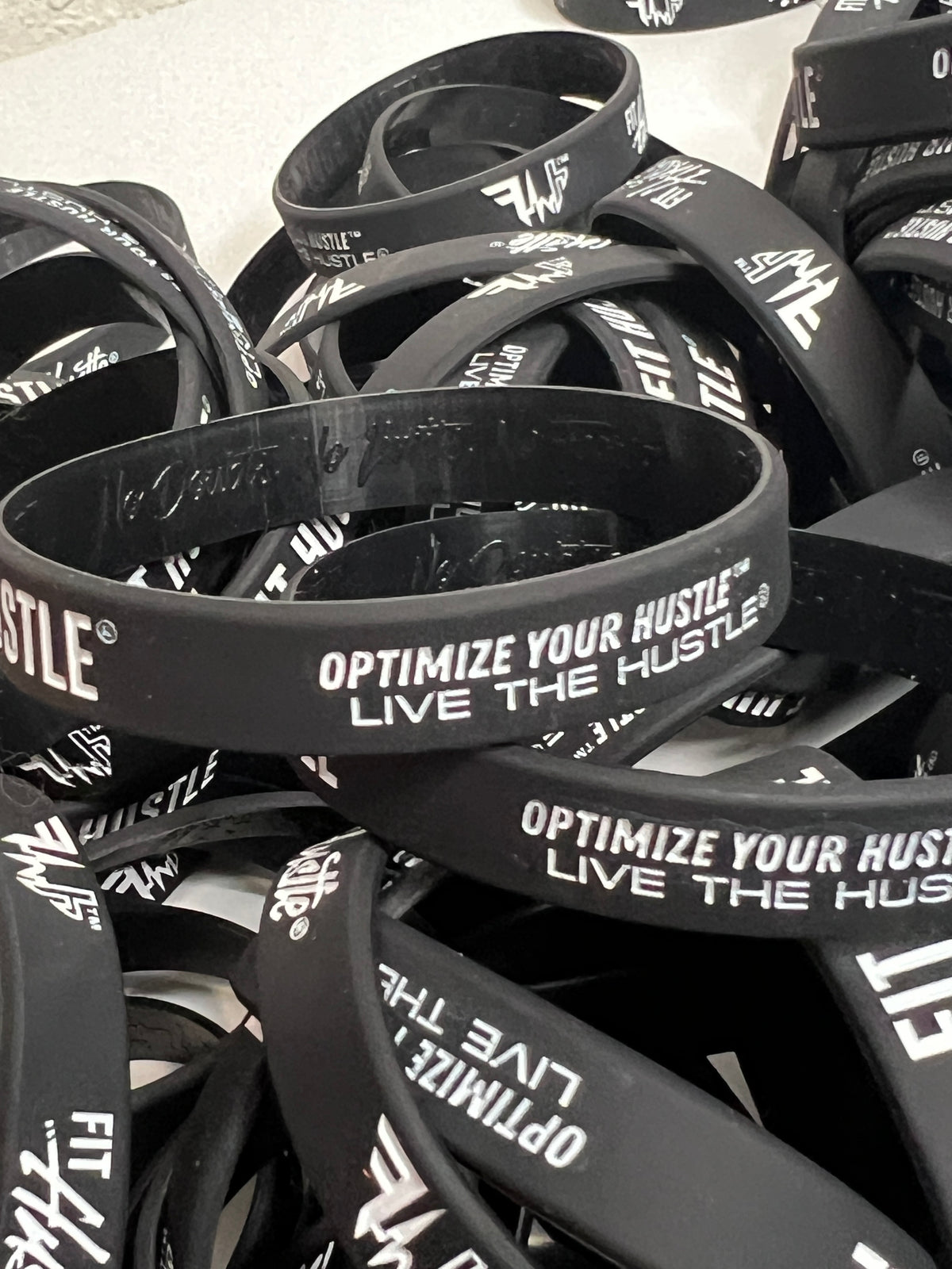 Fit Hustle® Motivation Wristband – Black Silicone Motivational Band