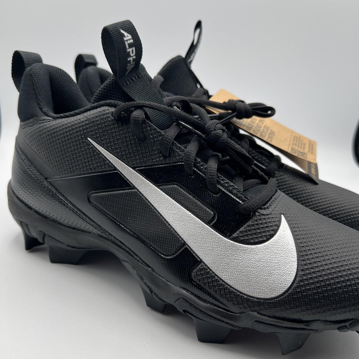 Nike Alpha Menace 4 Shark Football Cleats Black Silver Men’s 8 FN0028-002
