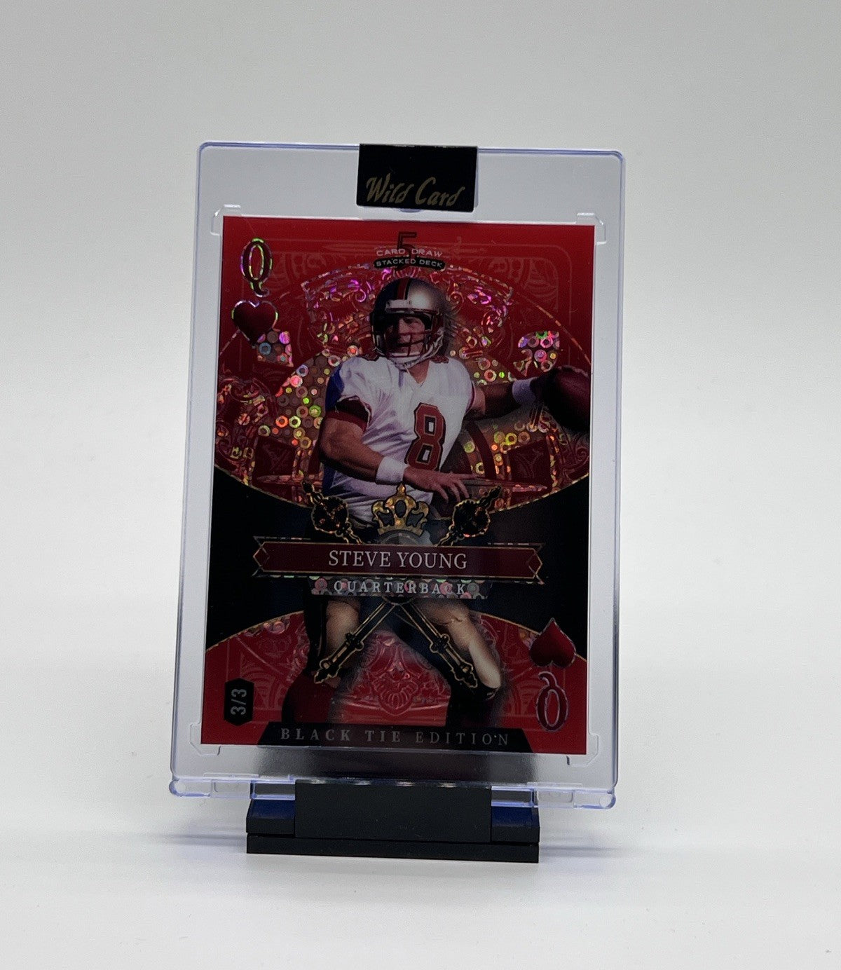 2026 Wild Card Black Tie Steve Young Queen of Hearts Red 3/3 SSP SDPH-SYN