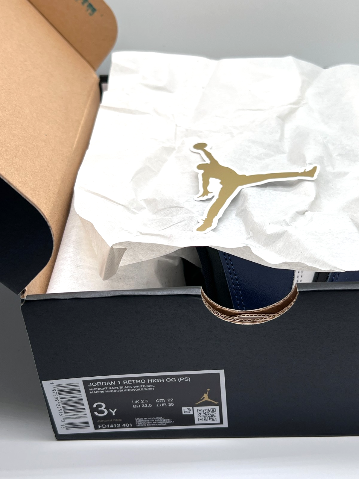 Jordan 1 Retro High OG 3Y Midnight Navy Black White FD1412-401 - New