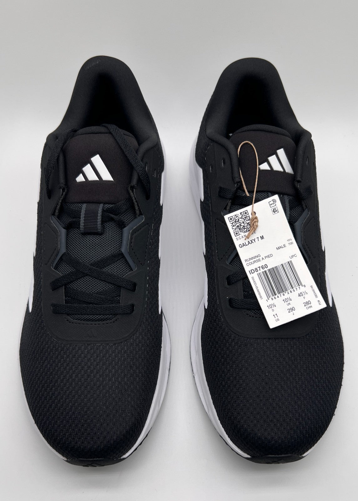 adidas Galaxy 7 ID8760 Black White Running Shoes Men's Size 11 New w/ Box