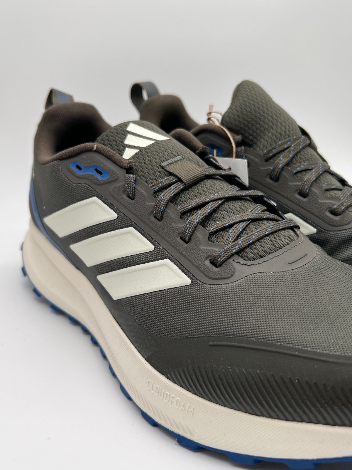 Adidas Runfalcon 5 TR Men’s 11.5 Gray Blue Trail Running Shoes JQ6958 NWT
