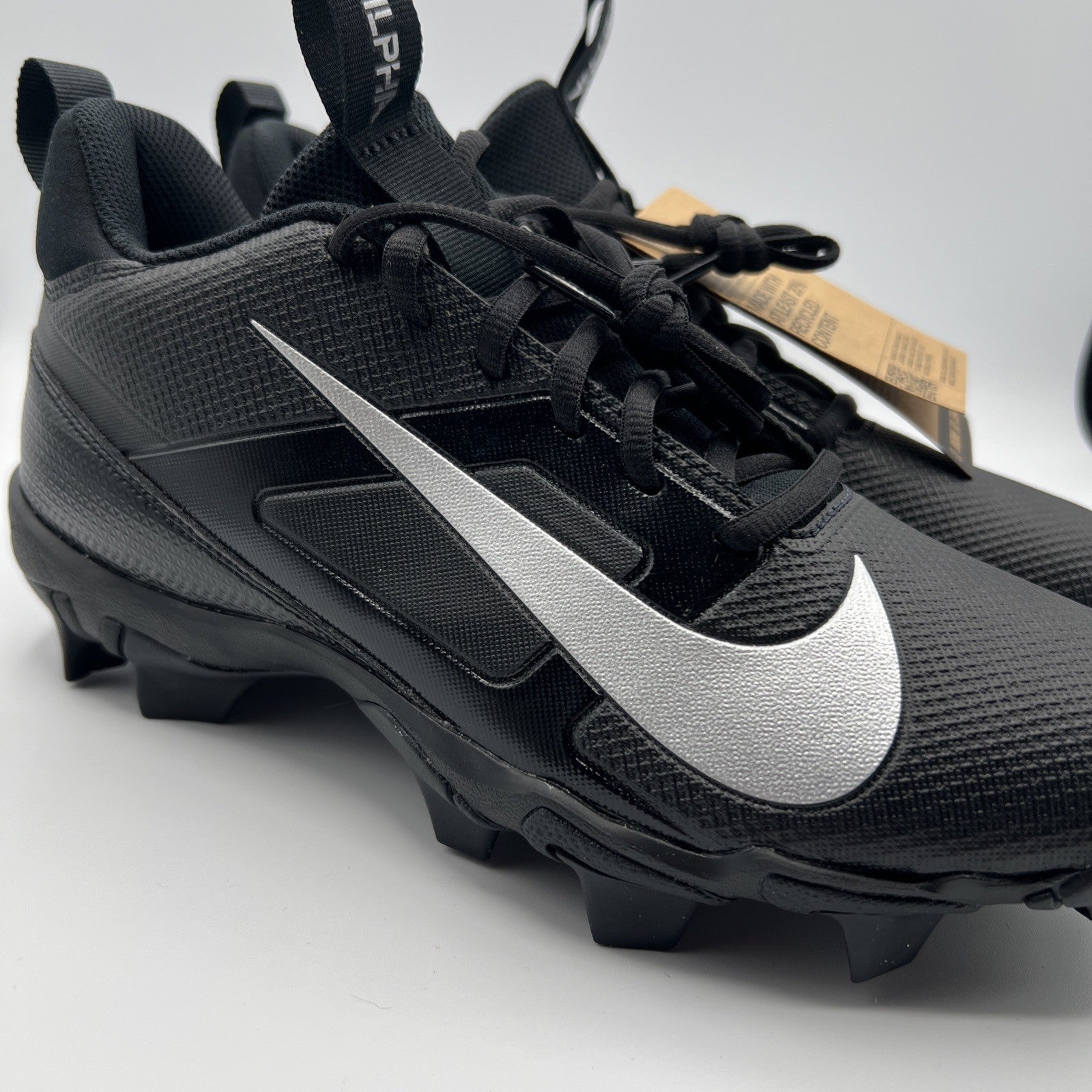 Nike Alpha Menace 4 Shark Football Cleats Black Silver Men’s 8 FN0028-002