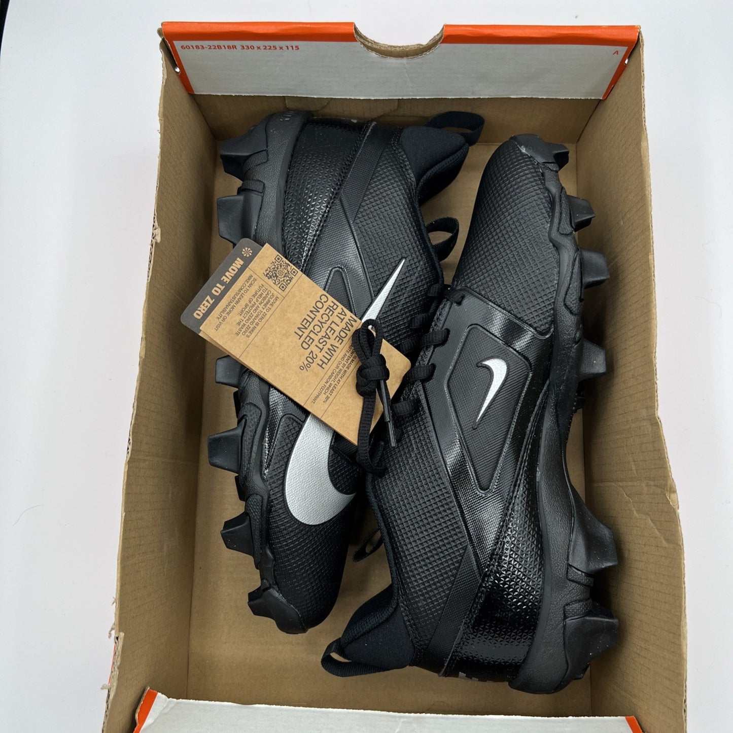 Nike Alpha Menace 4 Shark Football Cleats Black Silver Men’s 8 FN0028-002