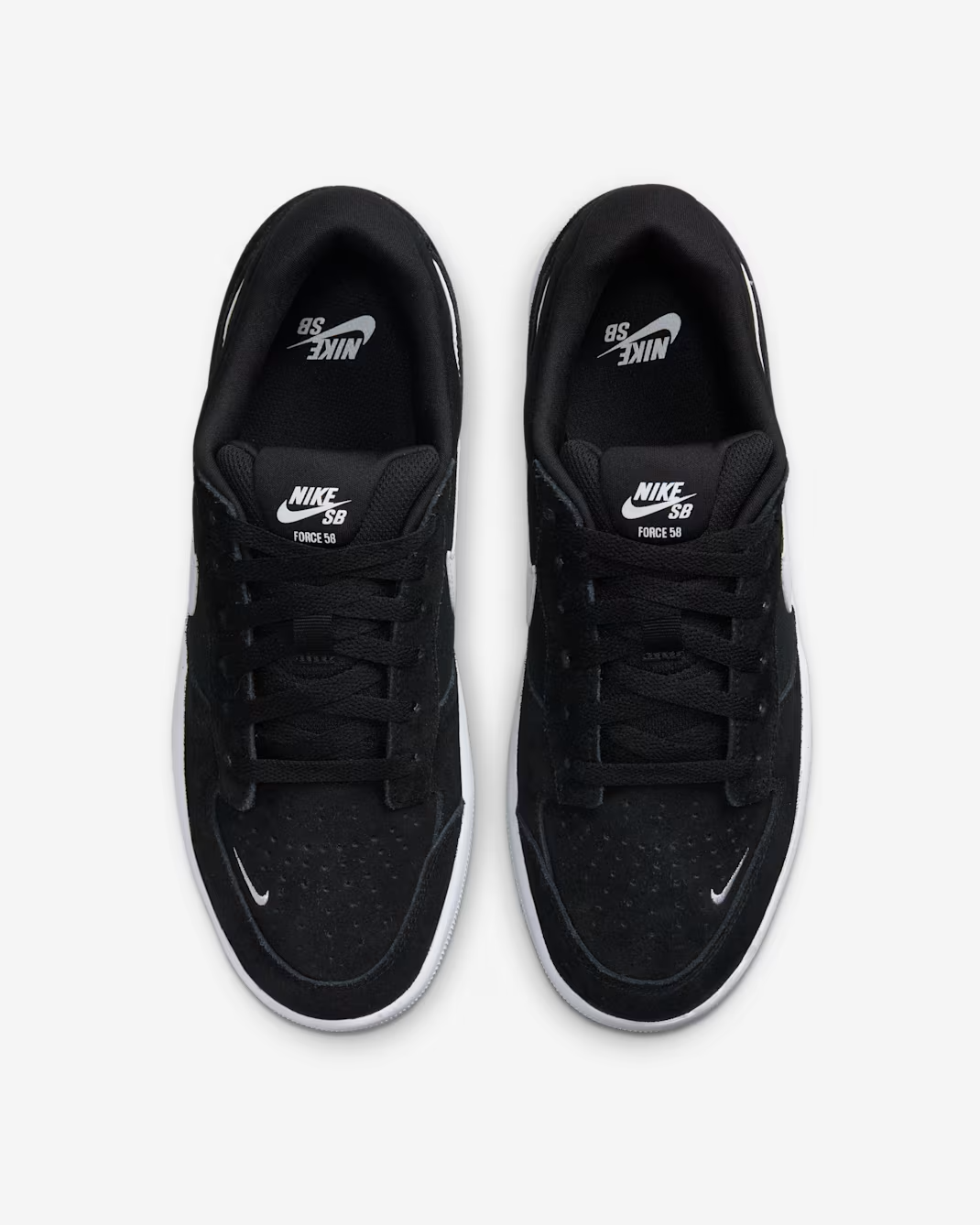 Nike SB Force 58 CZ2959-001 Sneakers Men's US 7.5 Black Suede Skateboard Shoes