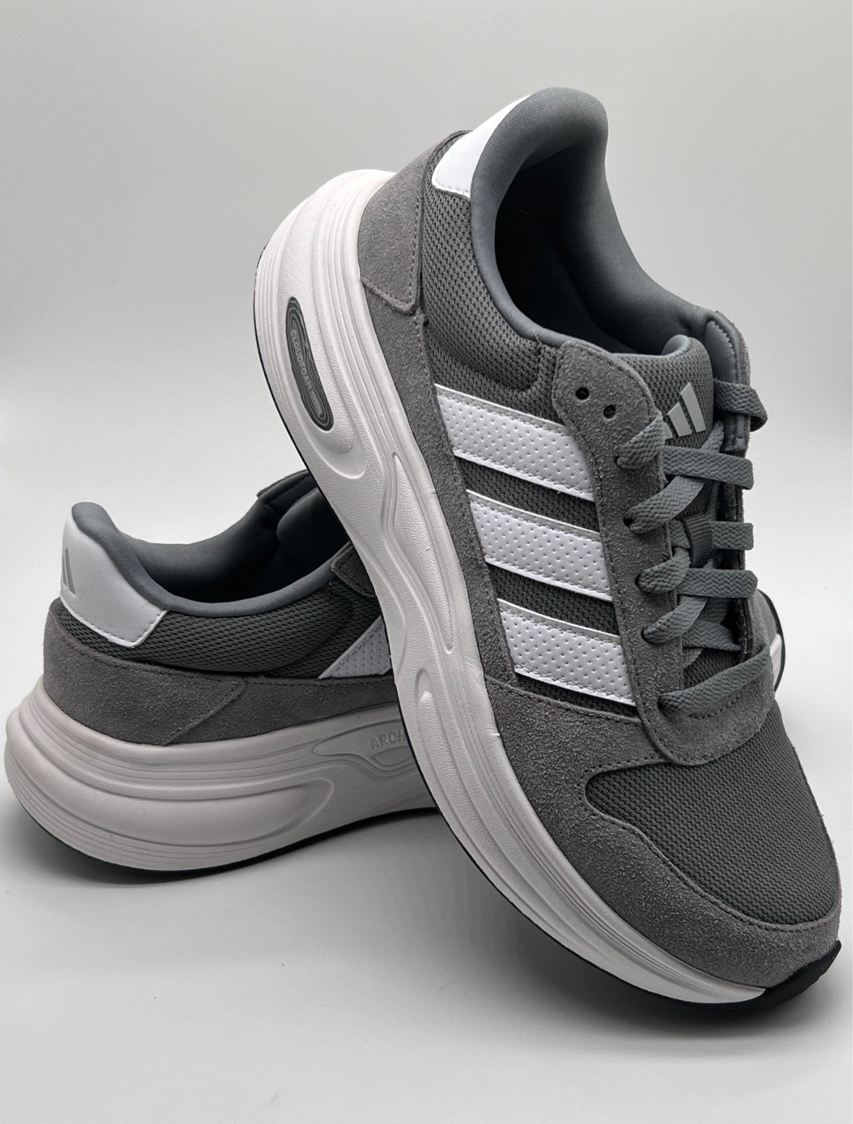 Adidas Cloudfoam Cuxxion-80S WIDE Shoes Grey Four/White KJ4265 - Men's Sz 8