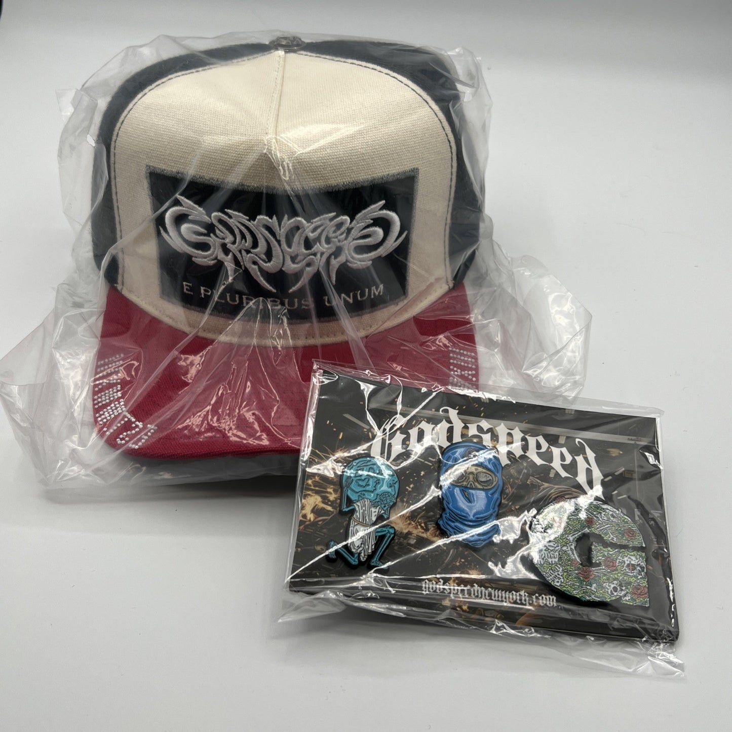 Godspeed Hat Red And White E Pluribus Trucker - Includes BOX + PINS