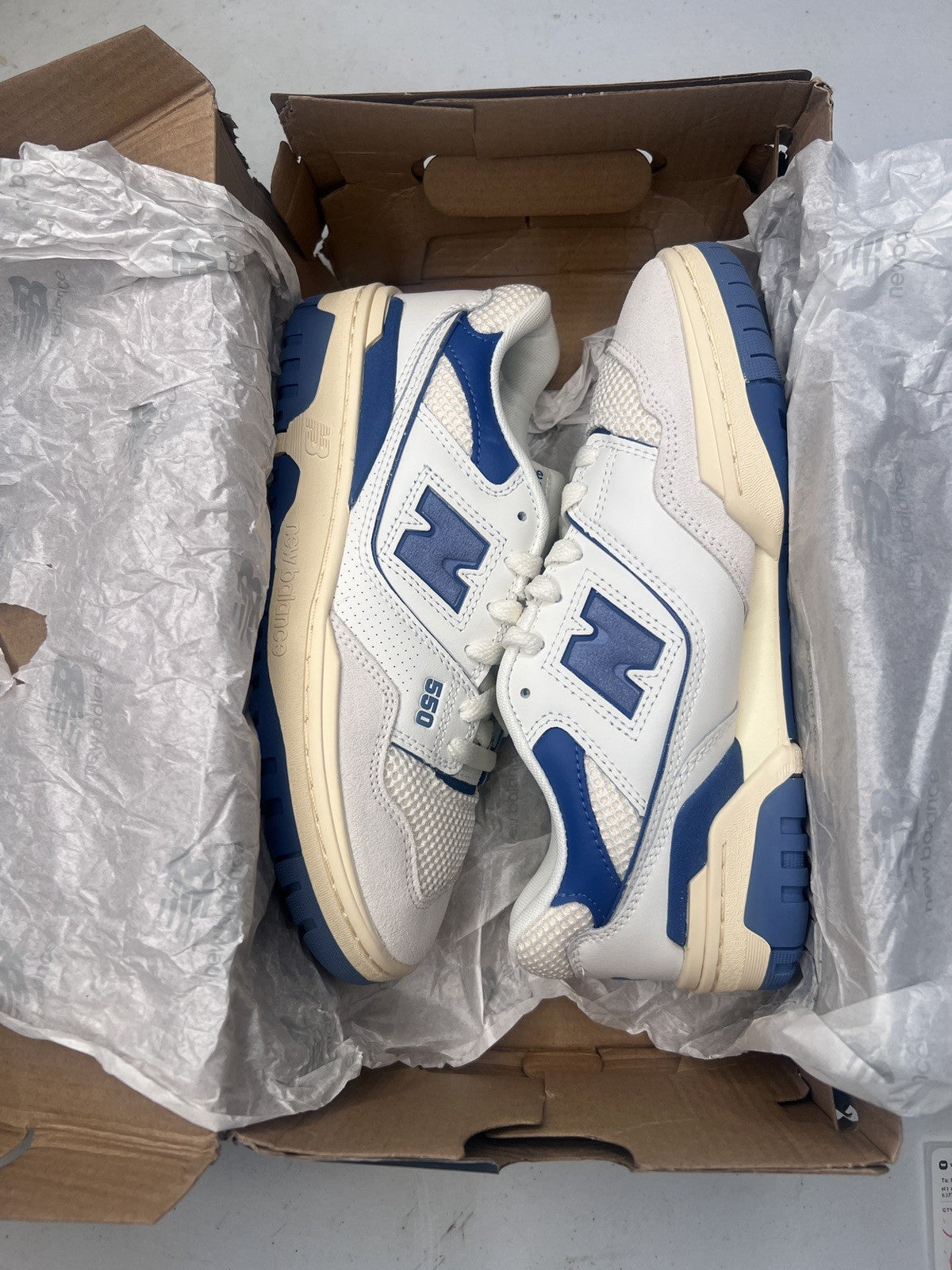 New Balance 550 GSB550CP Big Kids Size 5.5Y Blue White Sneakers NEW