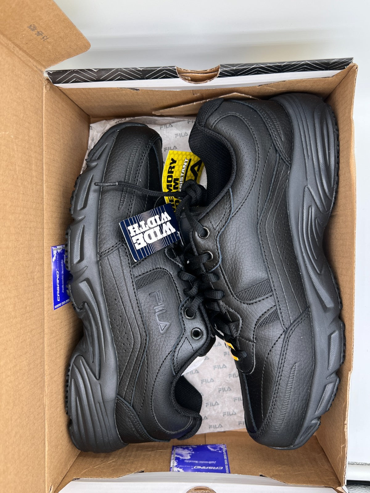 FILA Memory Workshift SR 4E Wide Slip Resistant Work Shoes Men's Size 9 NEW