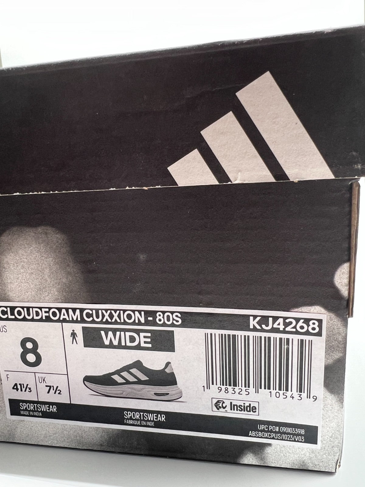 Adidas Cloudfoam Cuxxion-80S (WIDE) Mens Shoes Core Black/White kj4268 - Men's 8