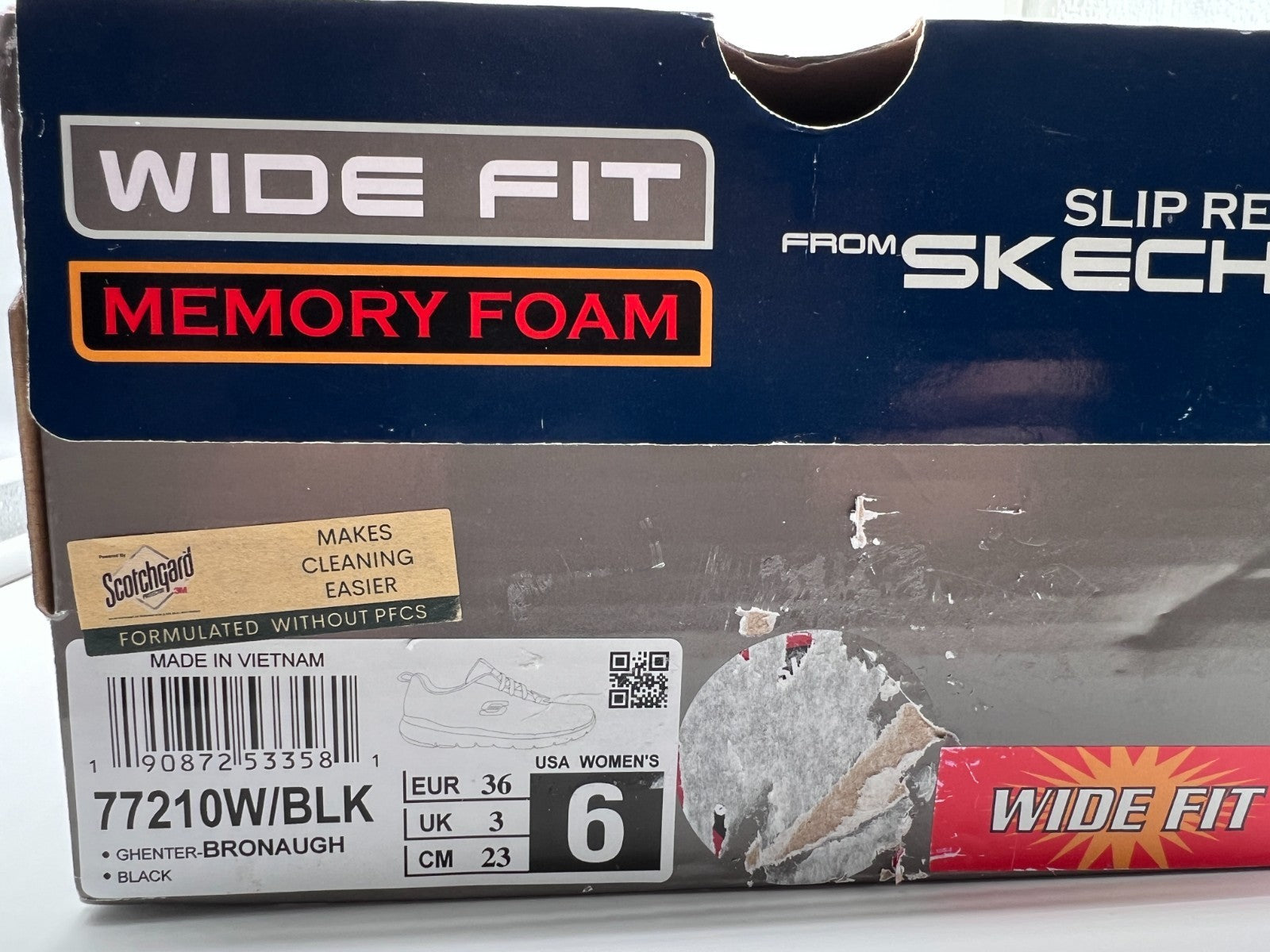 Skechers Work Ghenter Bronaugh SR 77210W BLK Women's 6 Wide - New in Box