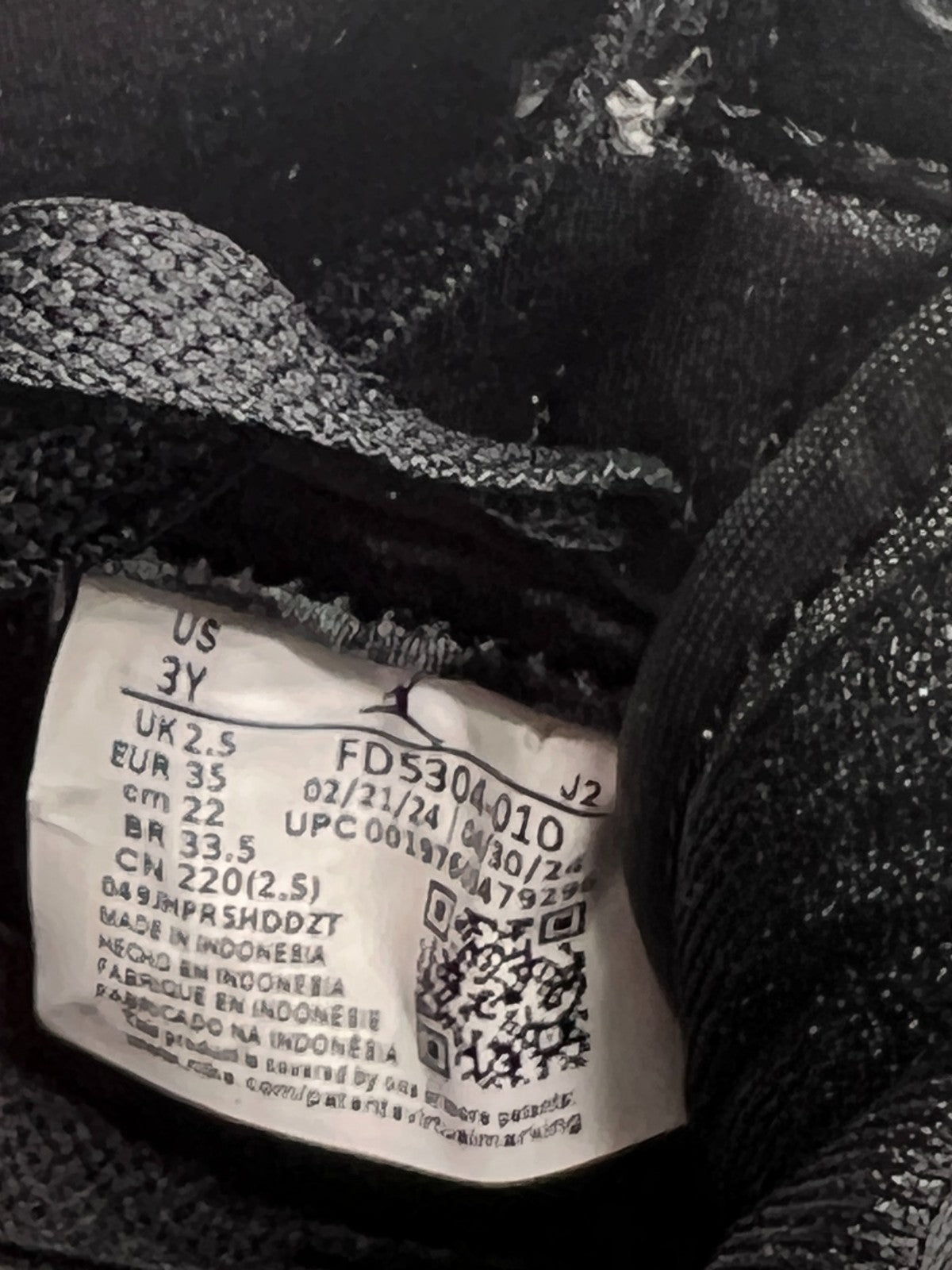 Nike Air Jordan 1 Retro High OG PS Black Medium Grey FD5304-010 Size 3Y New