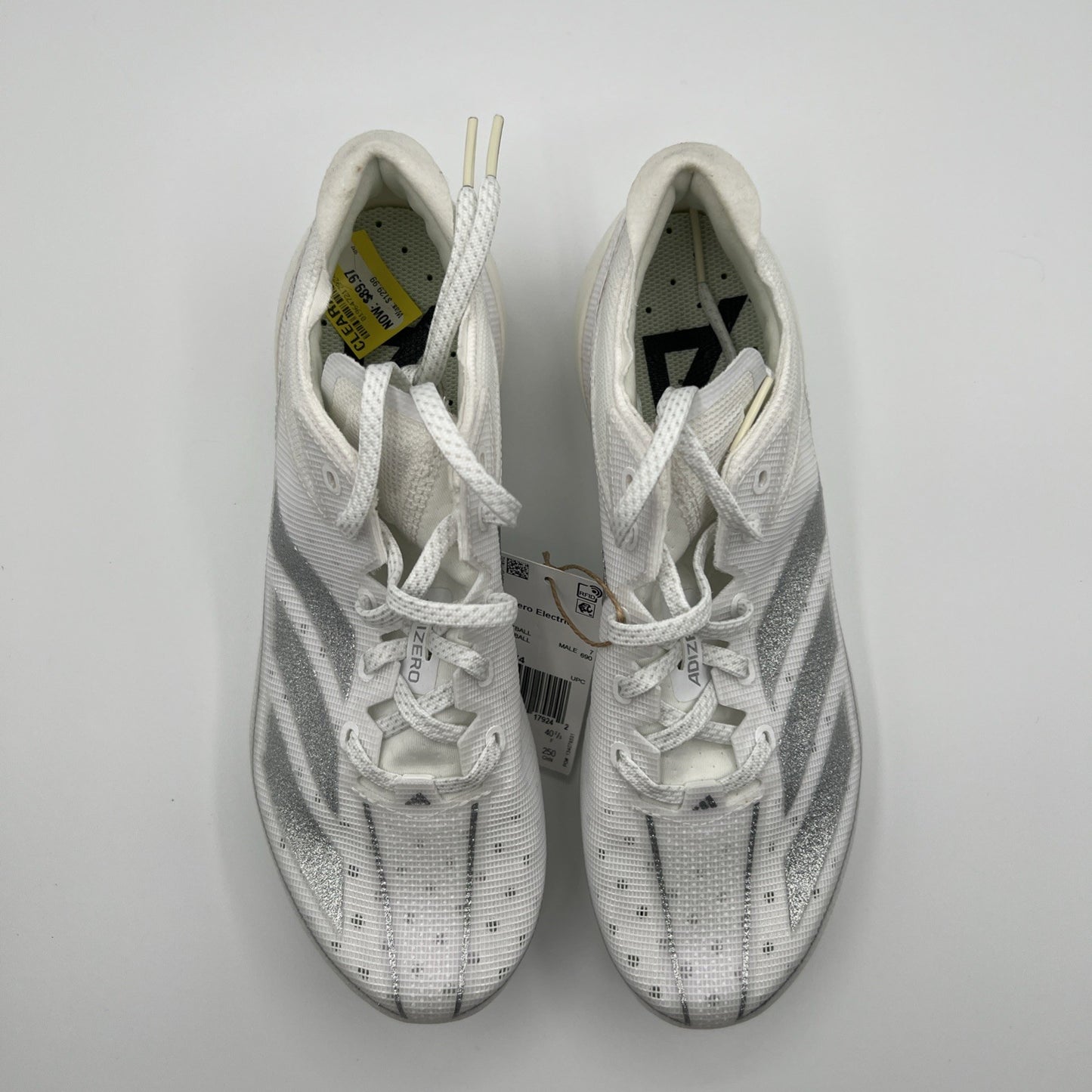 adidas Adizero Electric Football Cleats White Silver IE4374 Men’s 7.5 New