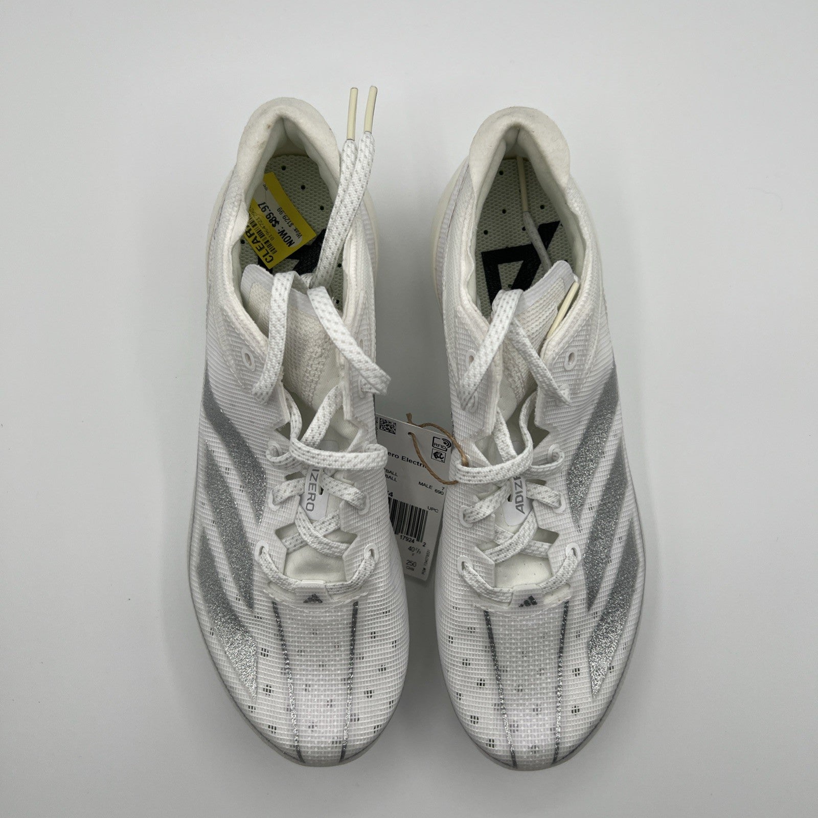 adidas Adizero Electric Football Cleats White Silver IE4374 Men’s 7.5 New