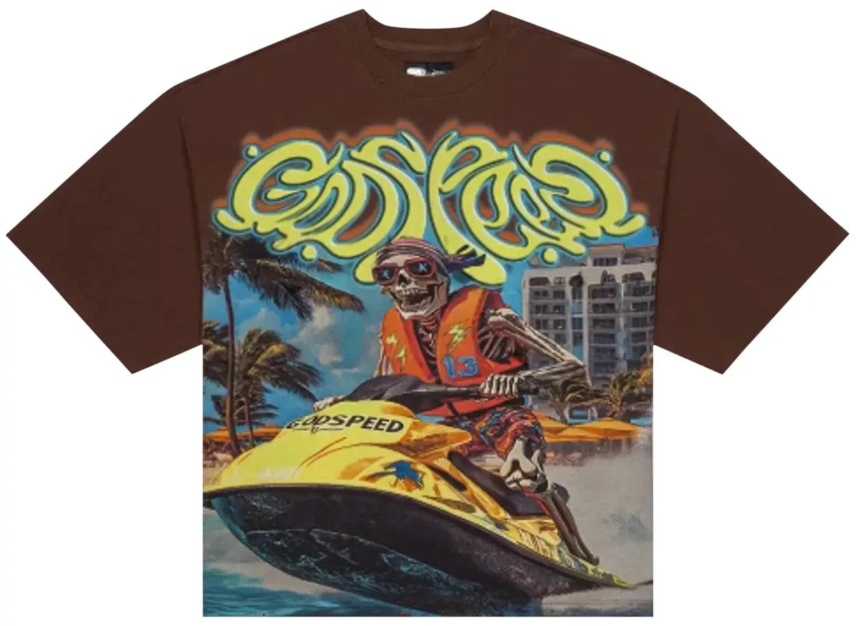 Godspeed Wave Runner T-Shirt Brown Wash /444 Size Small NWT Limited