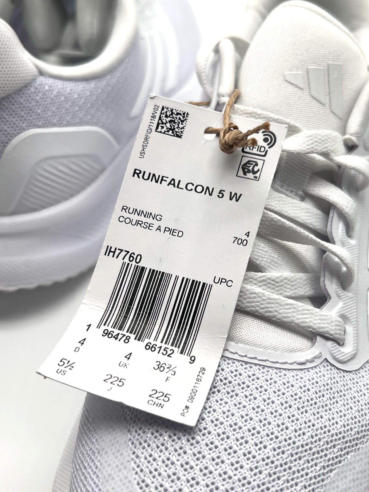 adidas Runfalcon 5 W Triple White IH7760 Womens 5.5 Running Shoes NEW Box