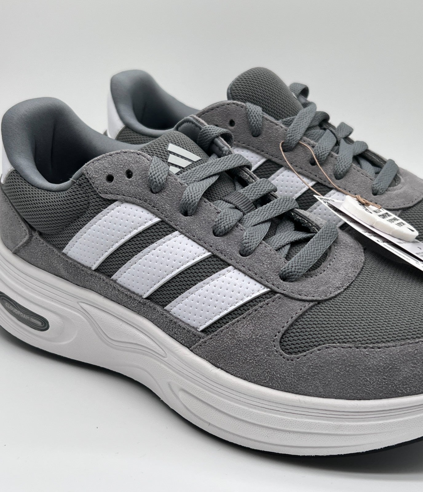 Adidas Cloudfoam Cuxxion-80S WIDE Shoes Grey Four/White KJ4265 - Men's Sz 8