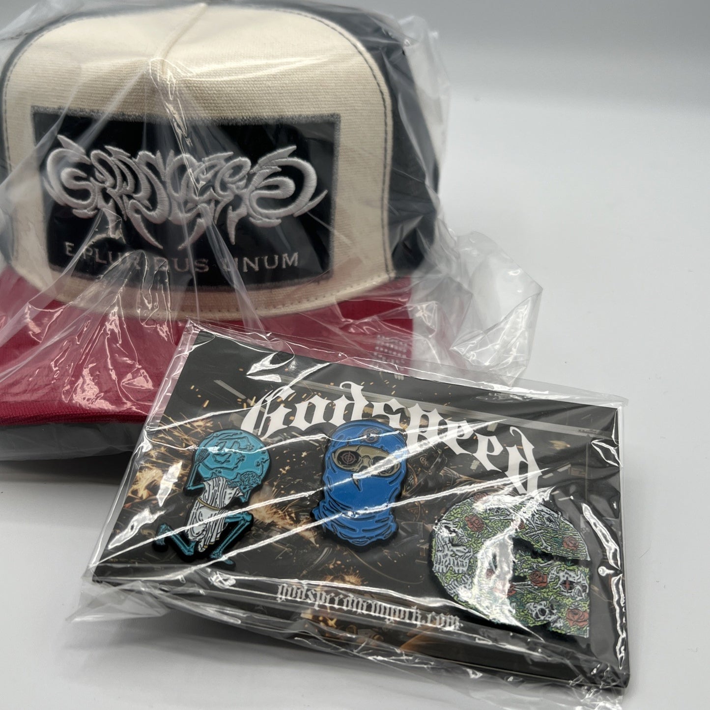 Godspeed Hat Red And White E Pluribus Trucker - Includes BOX + PINS