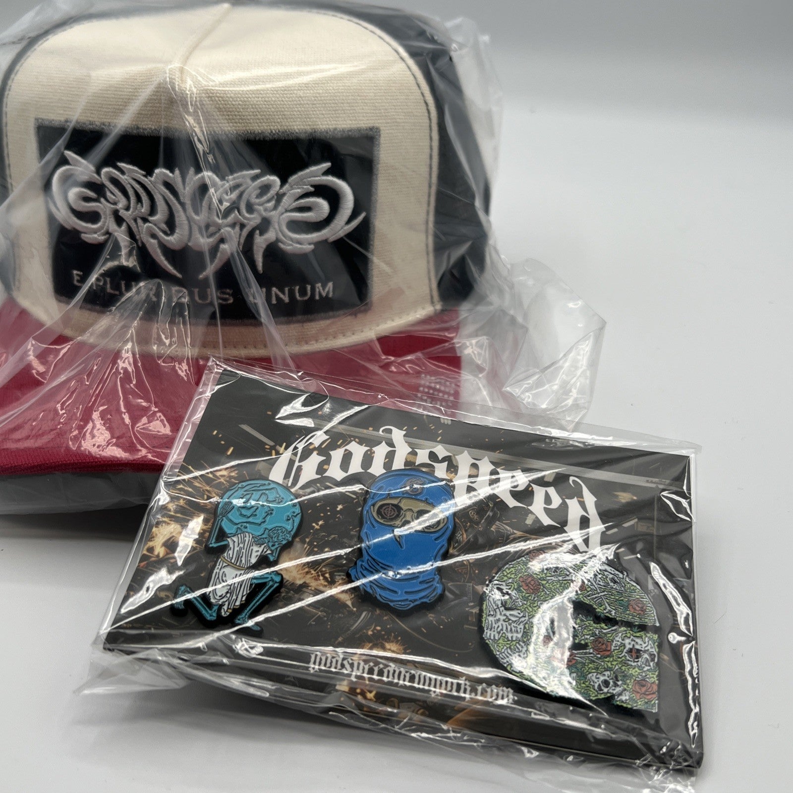 Godspeed Hat Red And White E Pluribus Trucker - Includes BOX + PINS