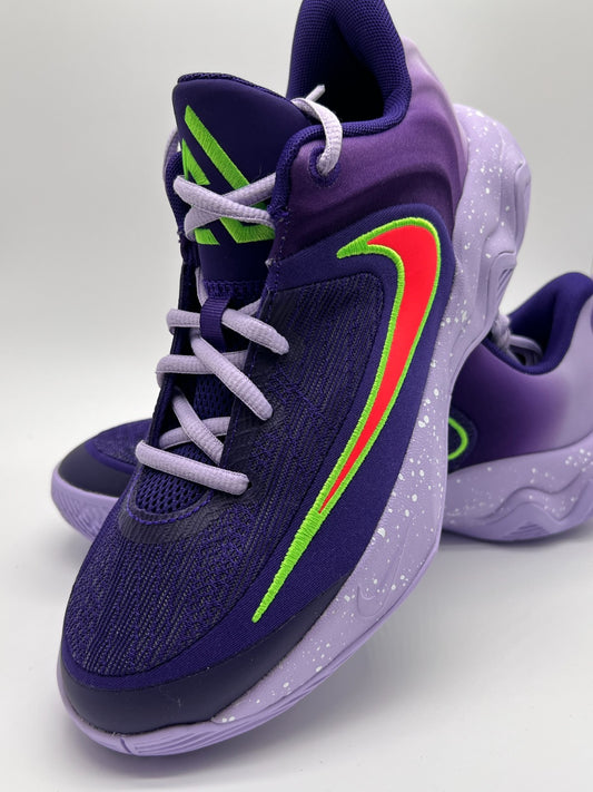 Nike Giannis Immortality 4 Purple/Green Mesh Low Top Kids Sneakers 6Y IH7664
