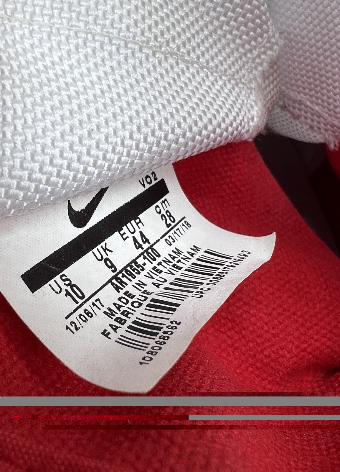 Men’s Size 10 - Nike SF Air Force 1 High White University Red