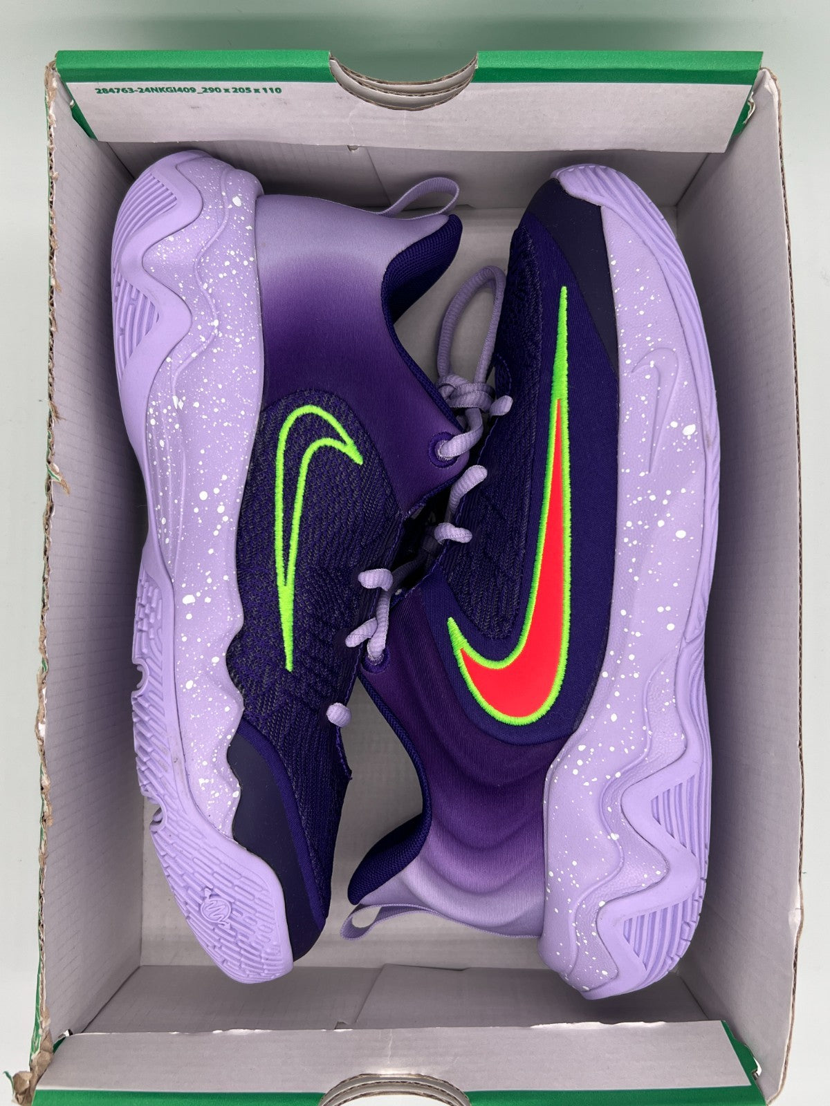 Nike Giannis Immortality 4 Purple/Green Mesh Low Top Kids Sneakers 6Y IH7664