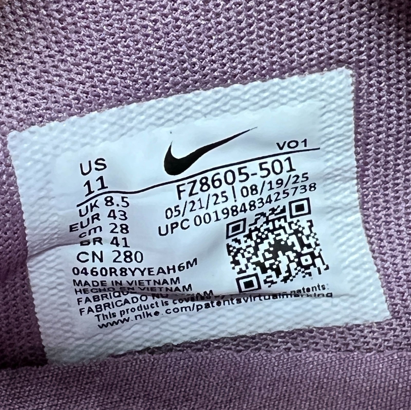 Nike A'One Violet Dust Pink Spell FZ8605-501 Men's 9.5 Women's 11 New
