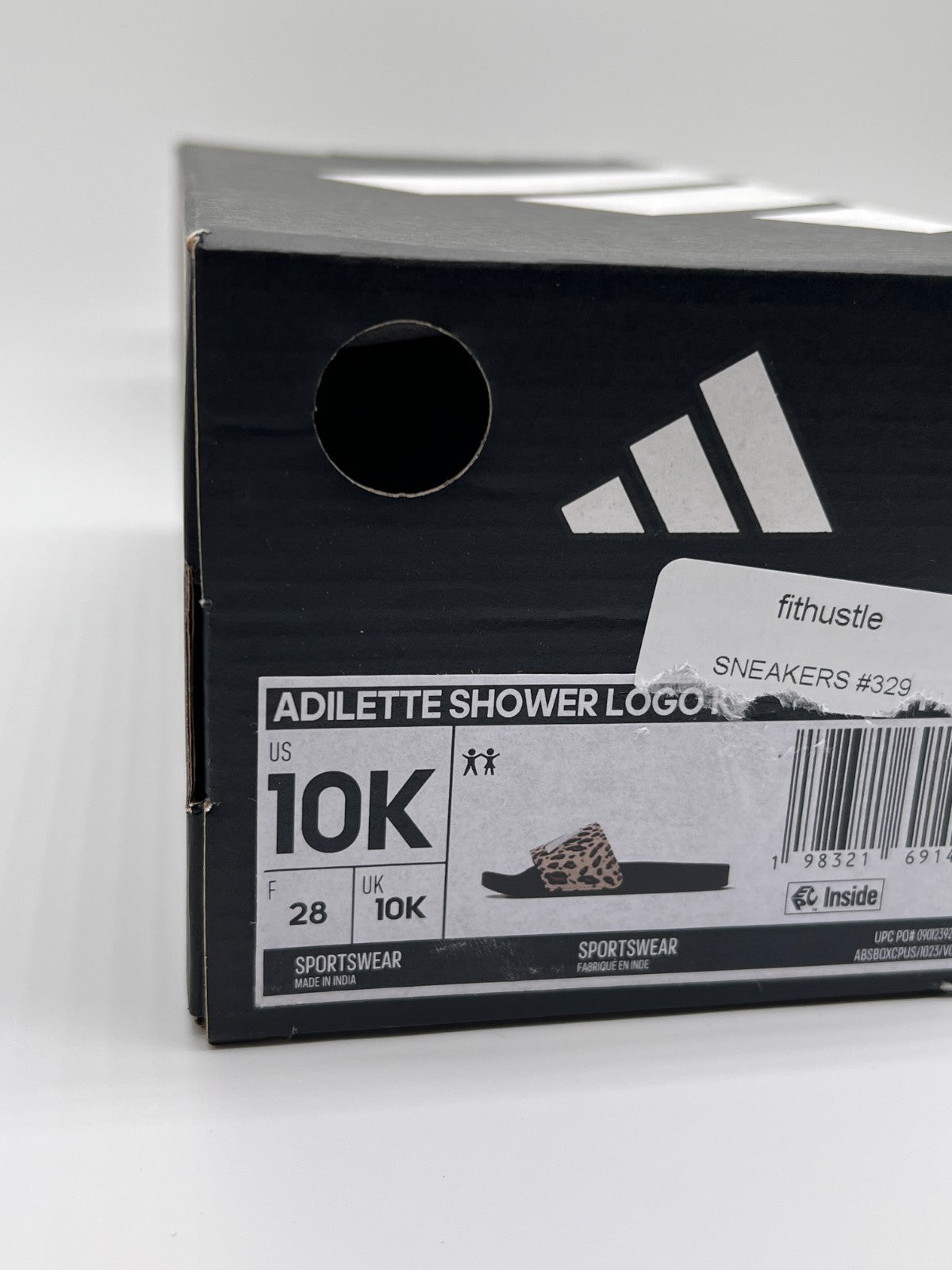 adidas Adilette Shower Logo Leopard Slides Kids 10K NEW With Box