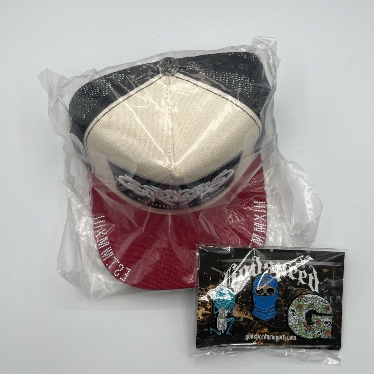 Godspeed Hat Red And White E Pluribus Trucker - Includes BOX + PINS