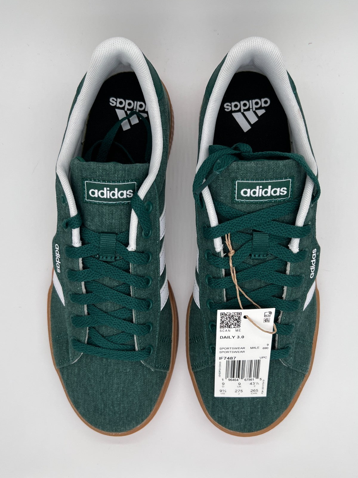 Adidas Daily 3.0 Green White Gum Men's Sneakers IF7487 Size 9.5 New