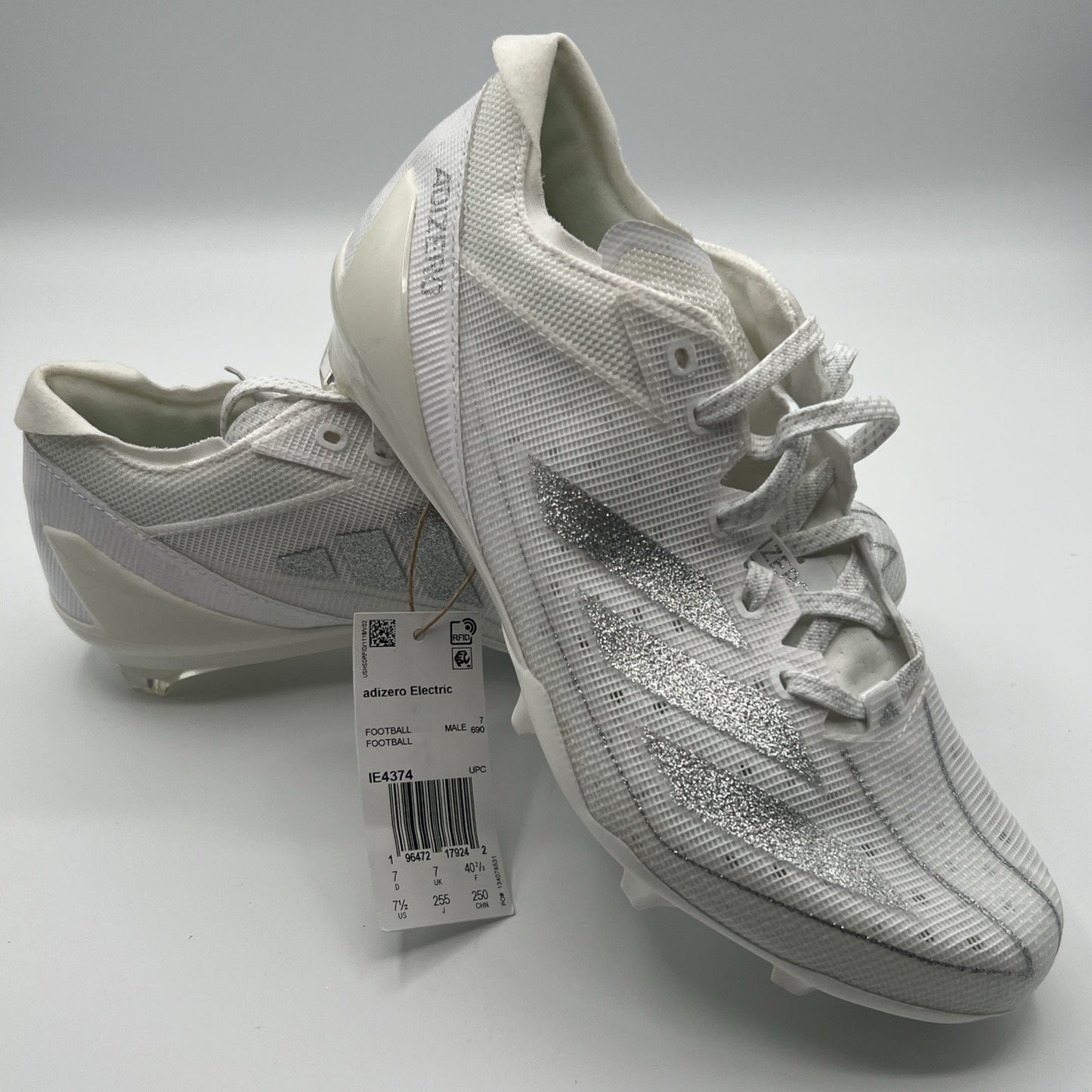 adidas Adizero Electric Football Cleats White Silver IE4374 Men’s 7.5 New
