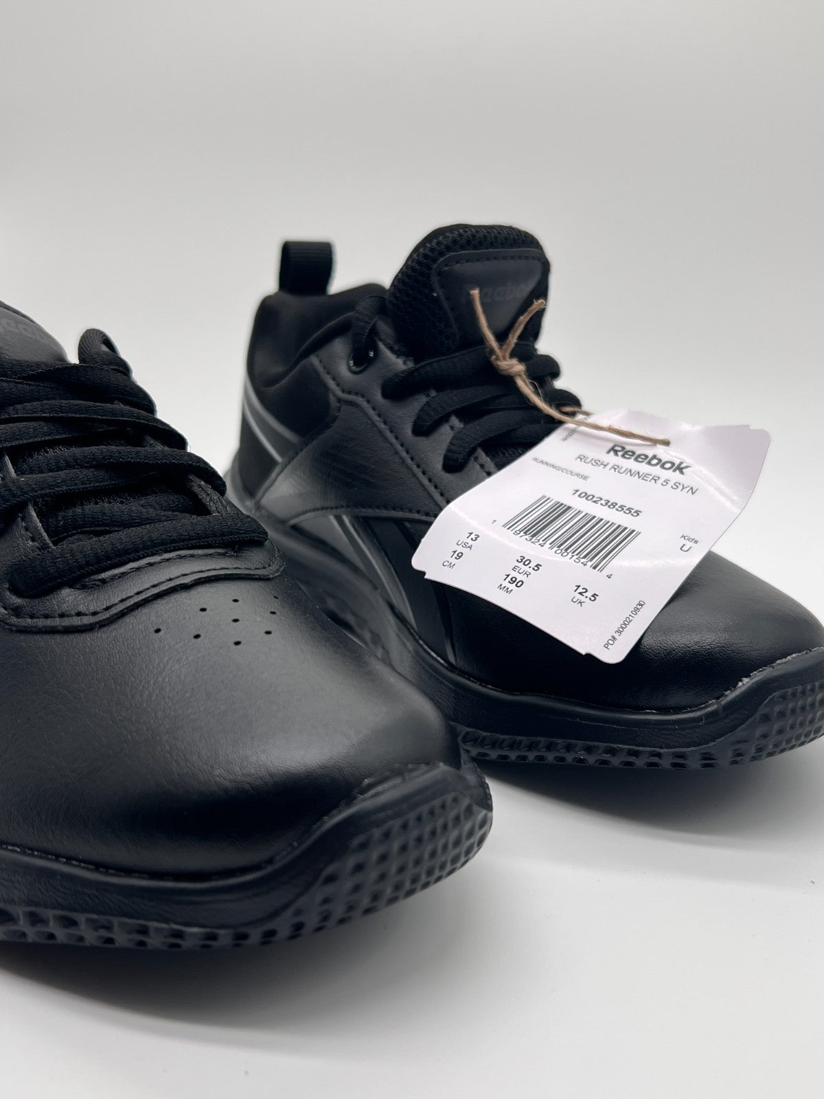 Reebok Rush Runner 5 SYN Kids Black Running Shoes Size 13C New with Box