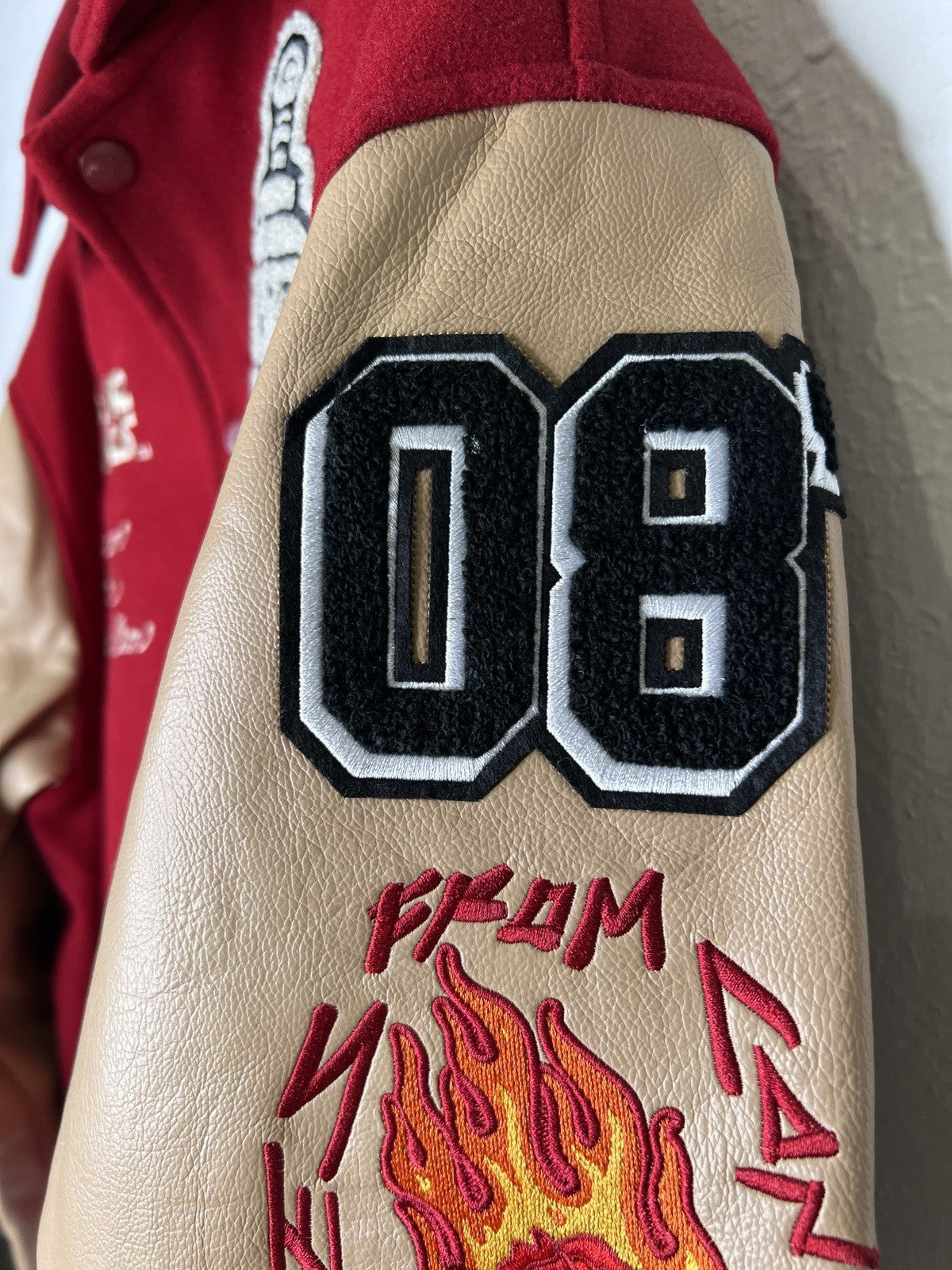 Civil Regime x Star Wars Rebellion Varsity Jacket Red Tan Medium NWT