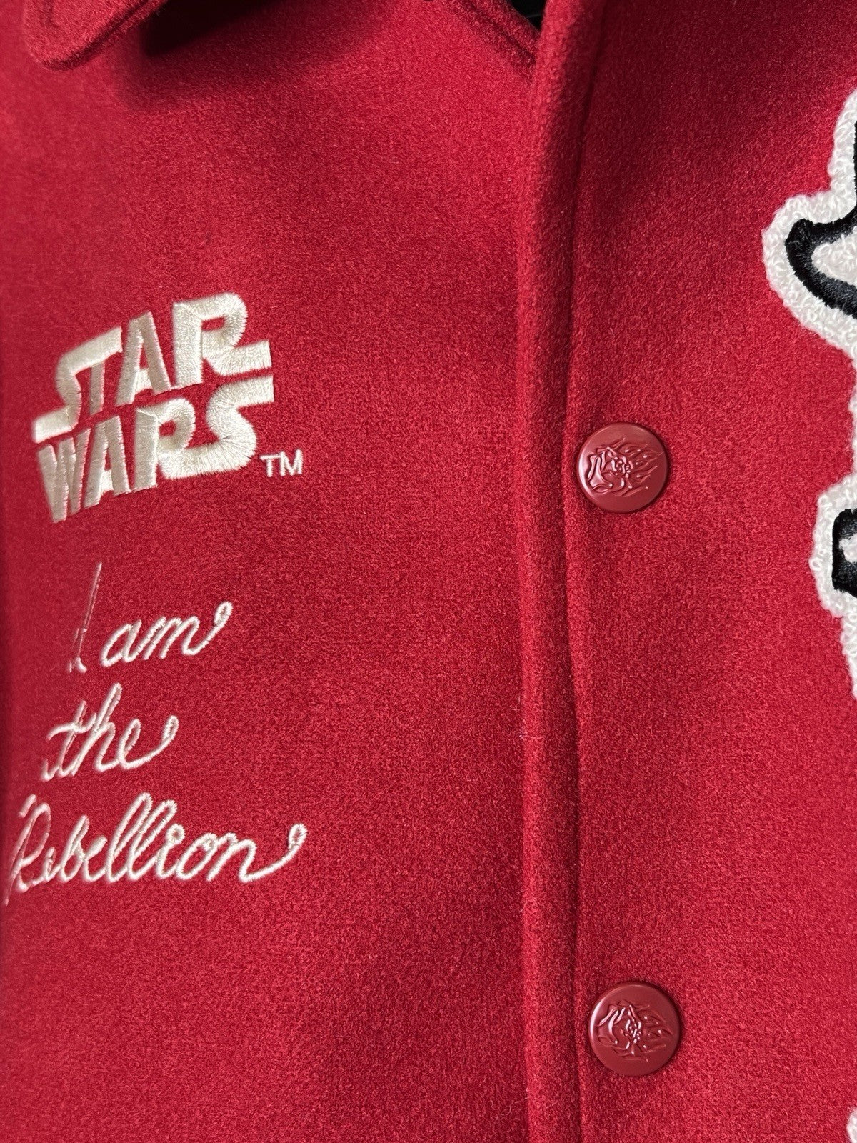 Civil Regime x Star Wars Rebellion Varsity Jacket Red Tan Medium NWT