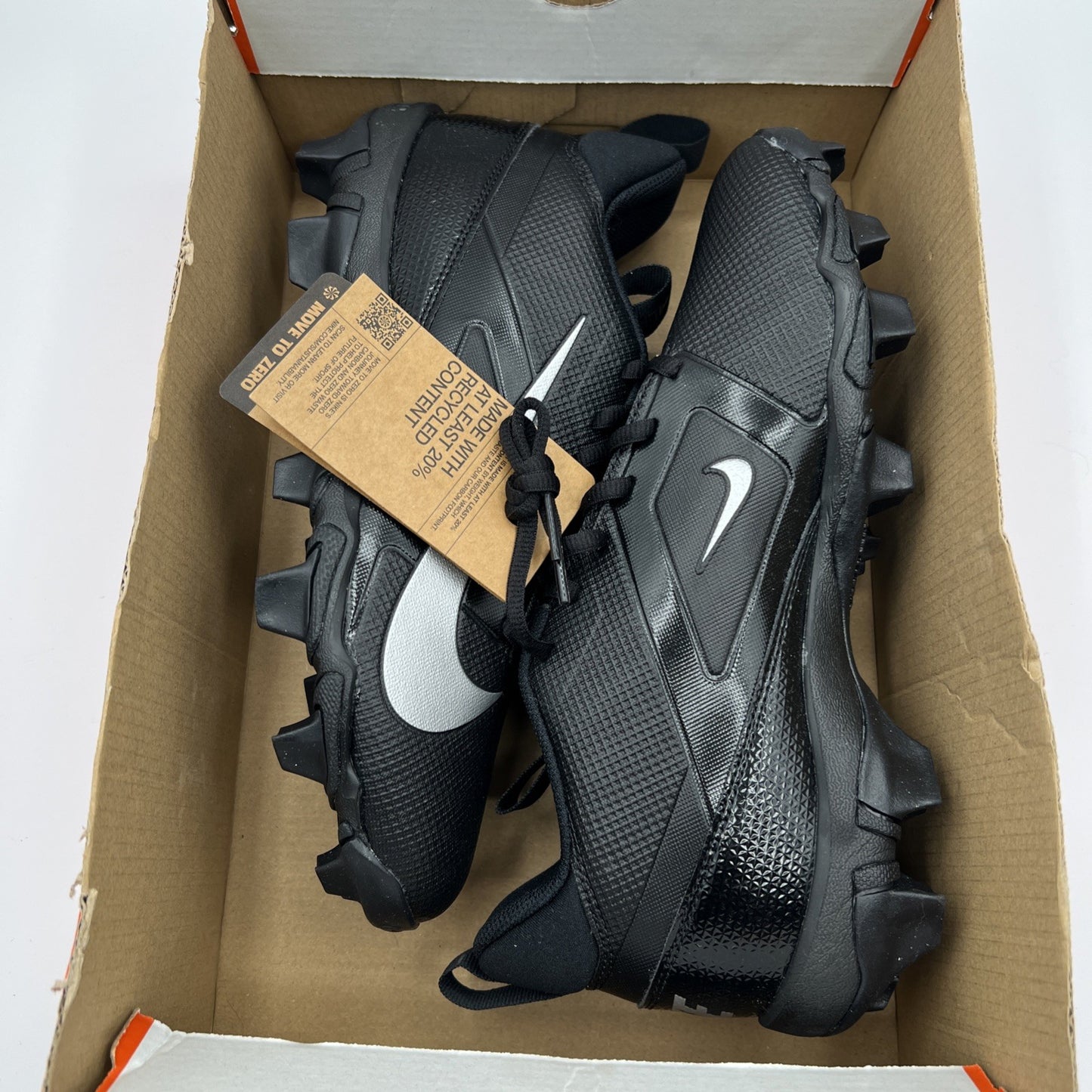 Nike Alpha Menace 4 Shark Football Cleats Black Silver Men’s 8 FN0028-002