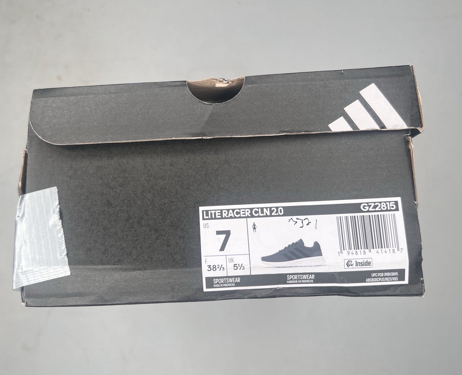 Adidas Lite Racer CLN 2.0 GZ2815 Women’s Size 7 Black White Running Shoes NEW