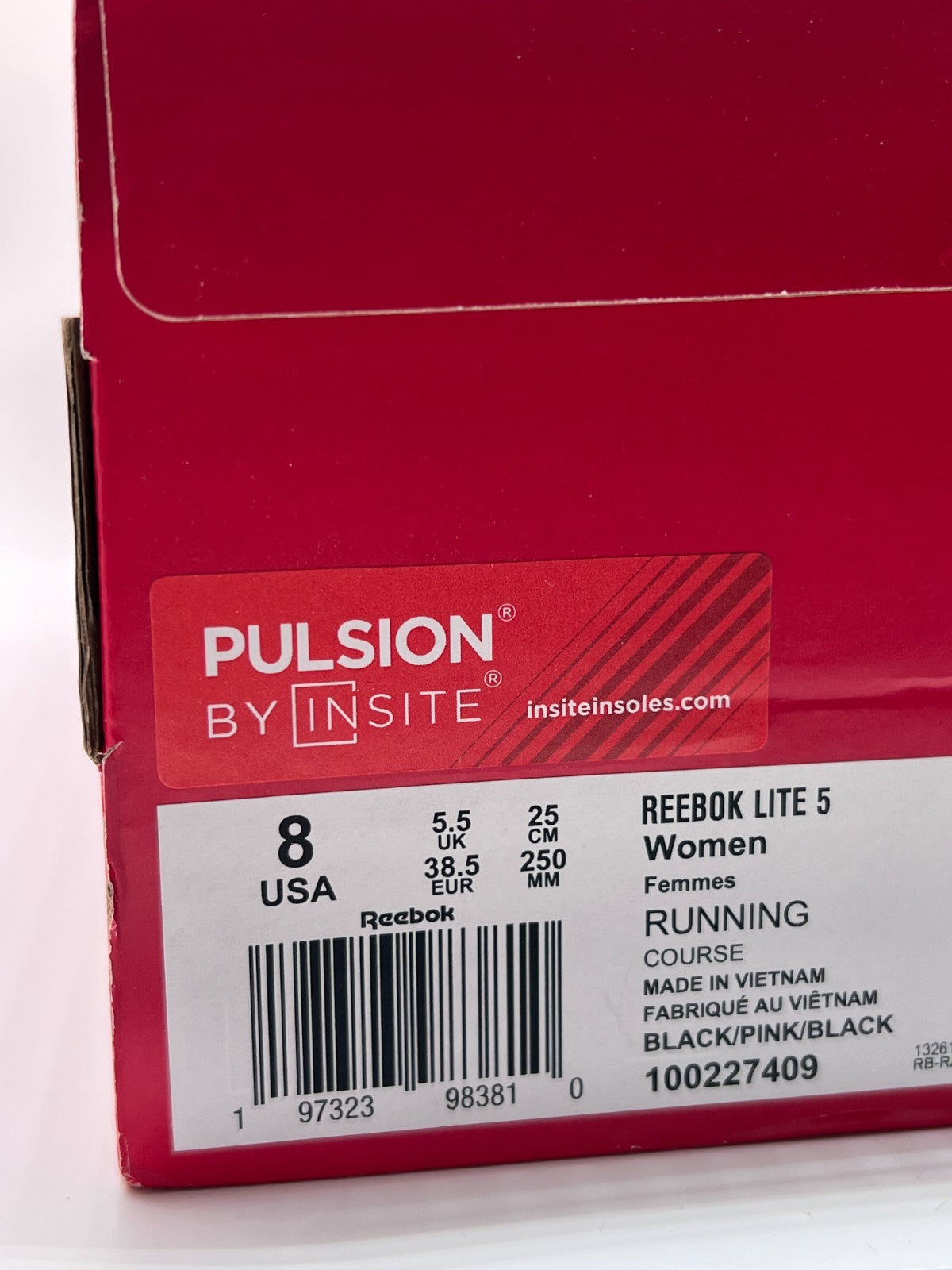 Reebok Lite 5 Running Shoes Black/Pink 100227409 -Women's Size 8-New w/ Box