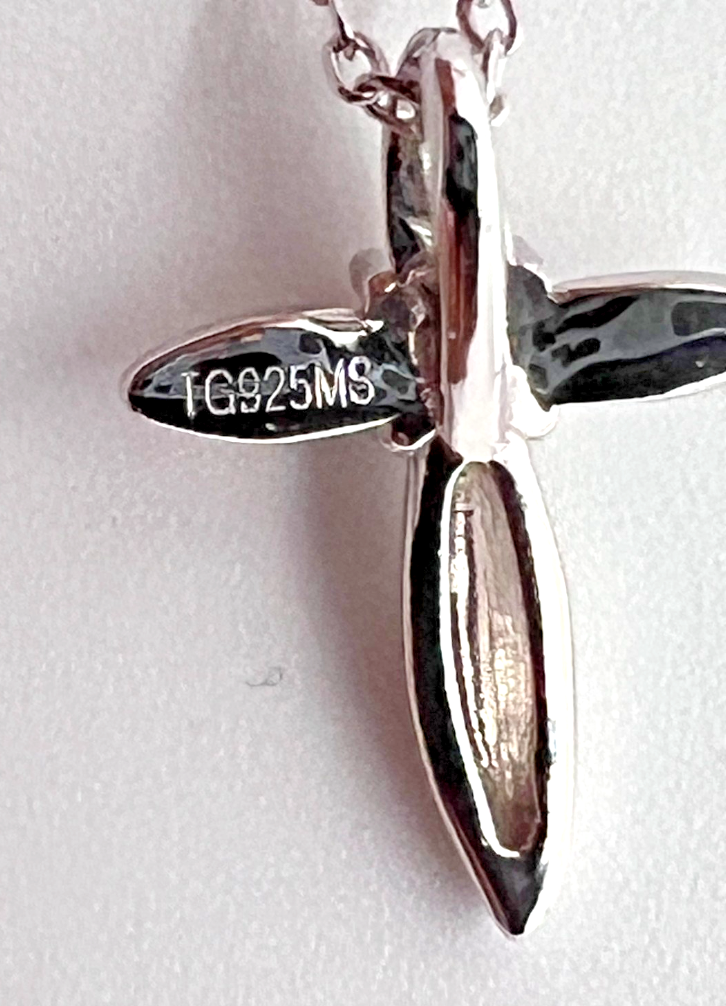 925 Sterling Silver Moissanite Cross Pendant Necklace 0.75 CTW 16-18" NEW #267