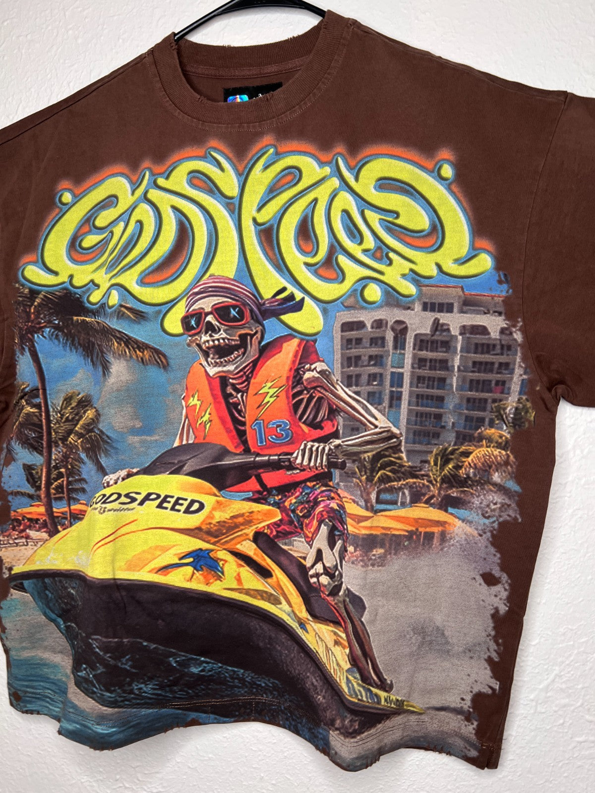 Godspeed Wave Runner T-Shirt Brown Wash /444 Size Small NWT Limited