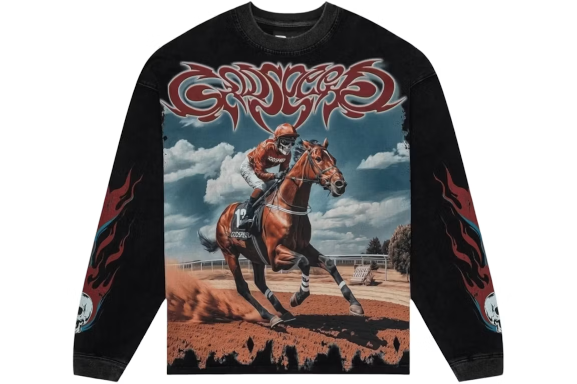 Godspeed Thoroughbred LS T-Shirt Black Wash 370/555 Size XS NWT Numbered